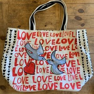 Brighton LOVE Tote with Blue Birds
